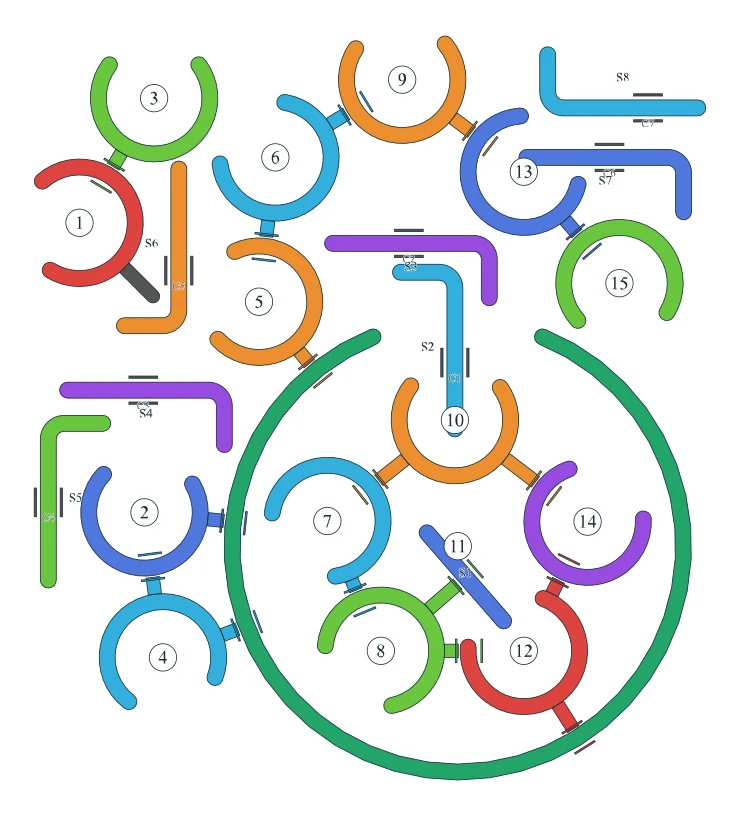 Rotate Rings level 97, default board with 15 rings