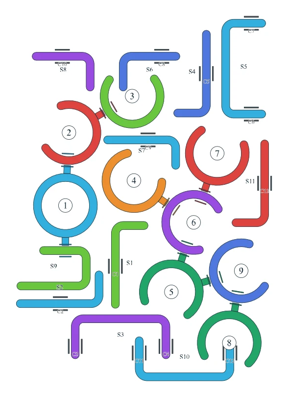 Rotate Rings level 68, default board with 9 rings