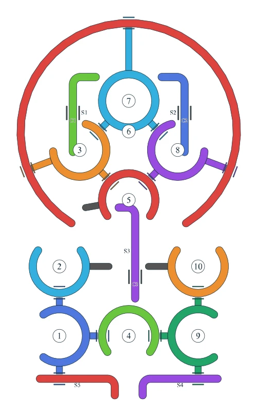 Rotate Rings level 32, default board with 10 rings