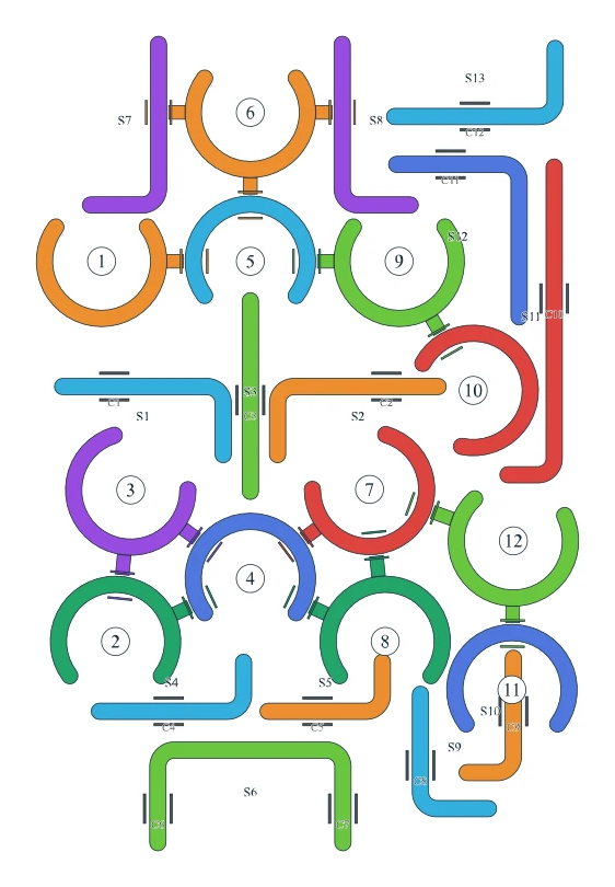 Rotate Rings level 93, default board with 12 rings