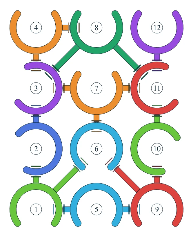 Rotate Rings level 46, default board with 12 rings